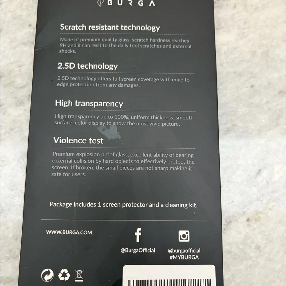 Burga Crystal Clear Screen Protector for iPhone 15 Pro